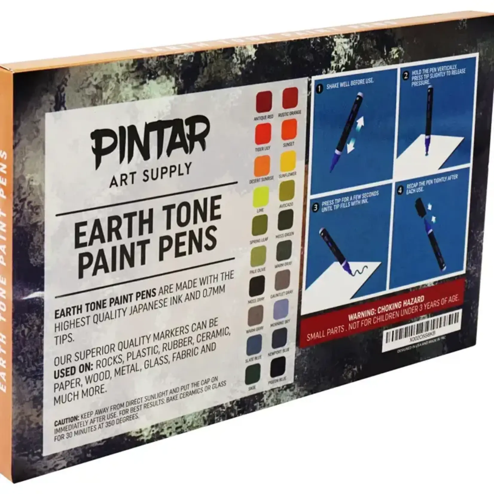 Pintar Earth Tone Color 20 Pack Paint Pens Acrylic Paint Pen Set with Extra Fine 0.7mm Tip