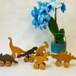 Baldwin Toys Dinosaurs Hardwood Rolling Wood Toy For Kids