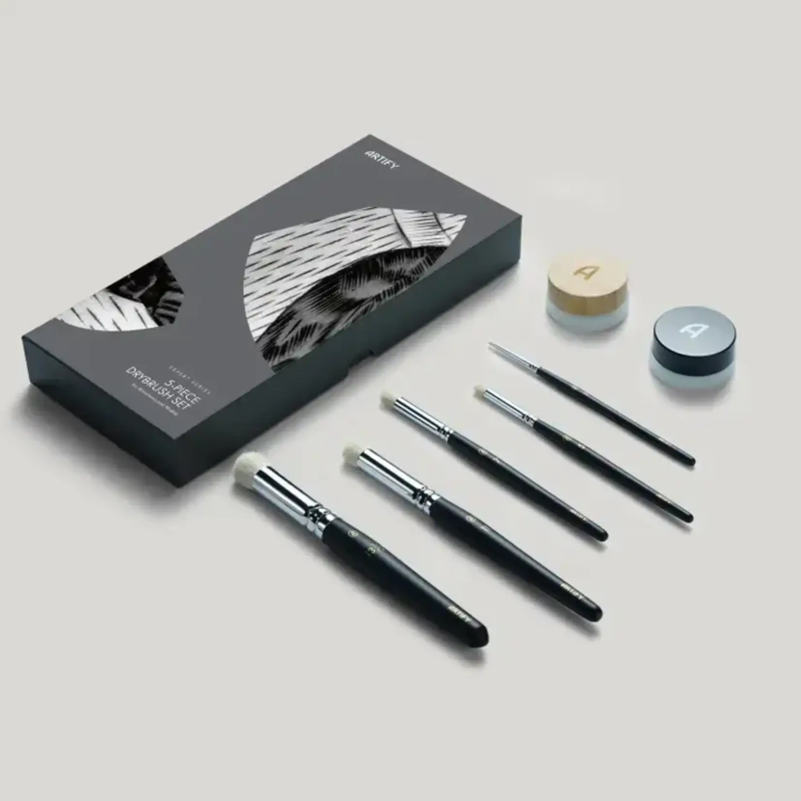 Artify 5PCS Drybrush Set Miniature Painting-Effortless Miniature & Model Painting (Pure Black)