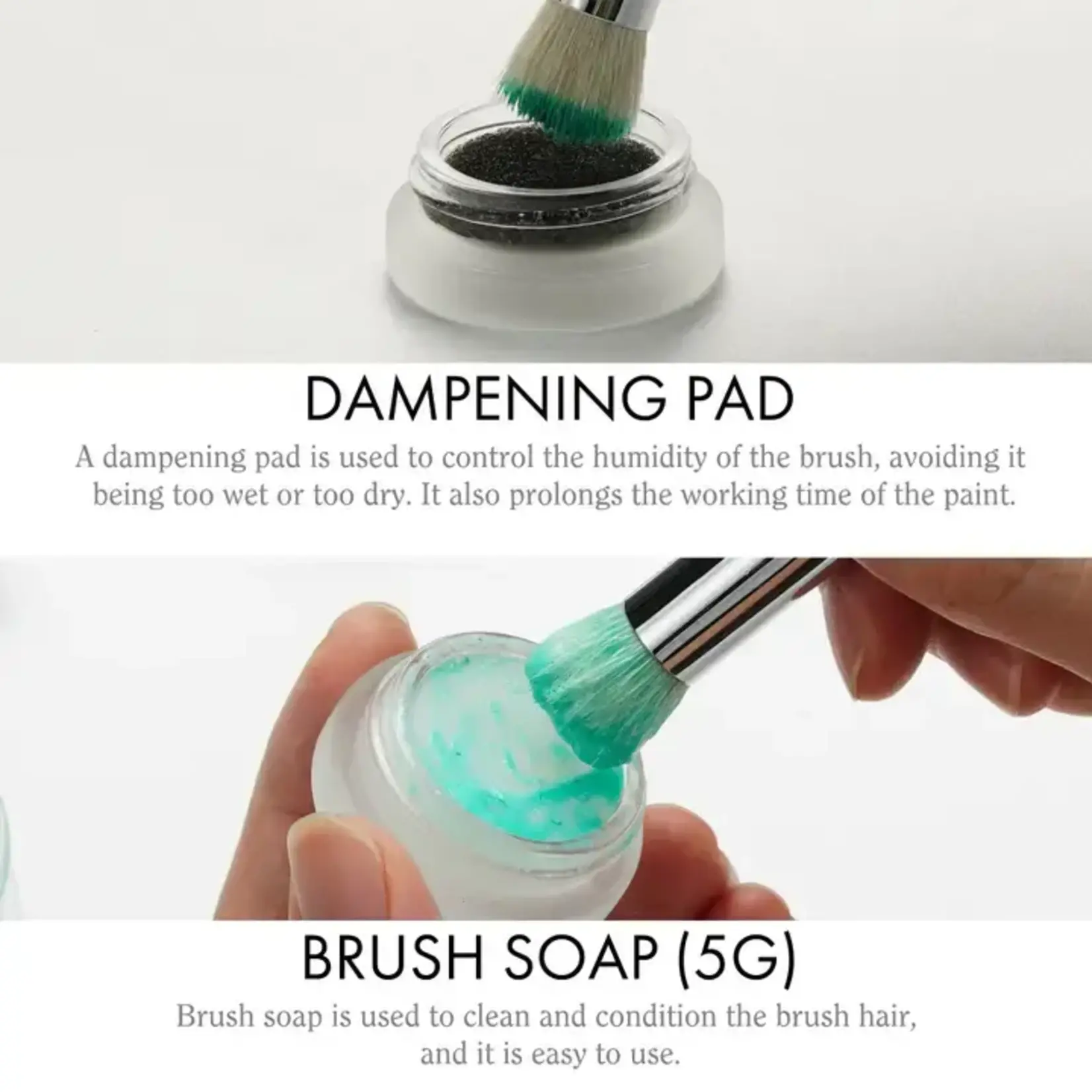 Artify 5PCS Drybrush Set Miniature Painting-Effortless Miniature & Model Painting (Pure Black)