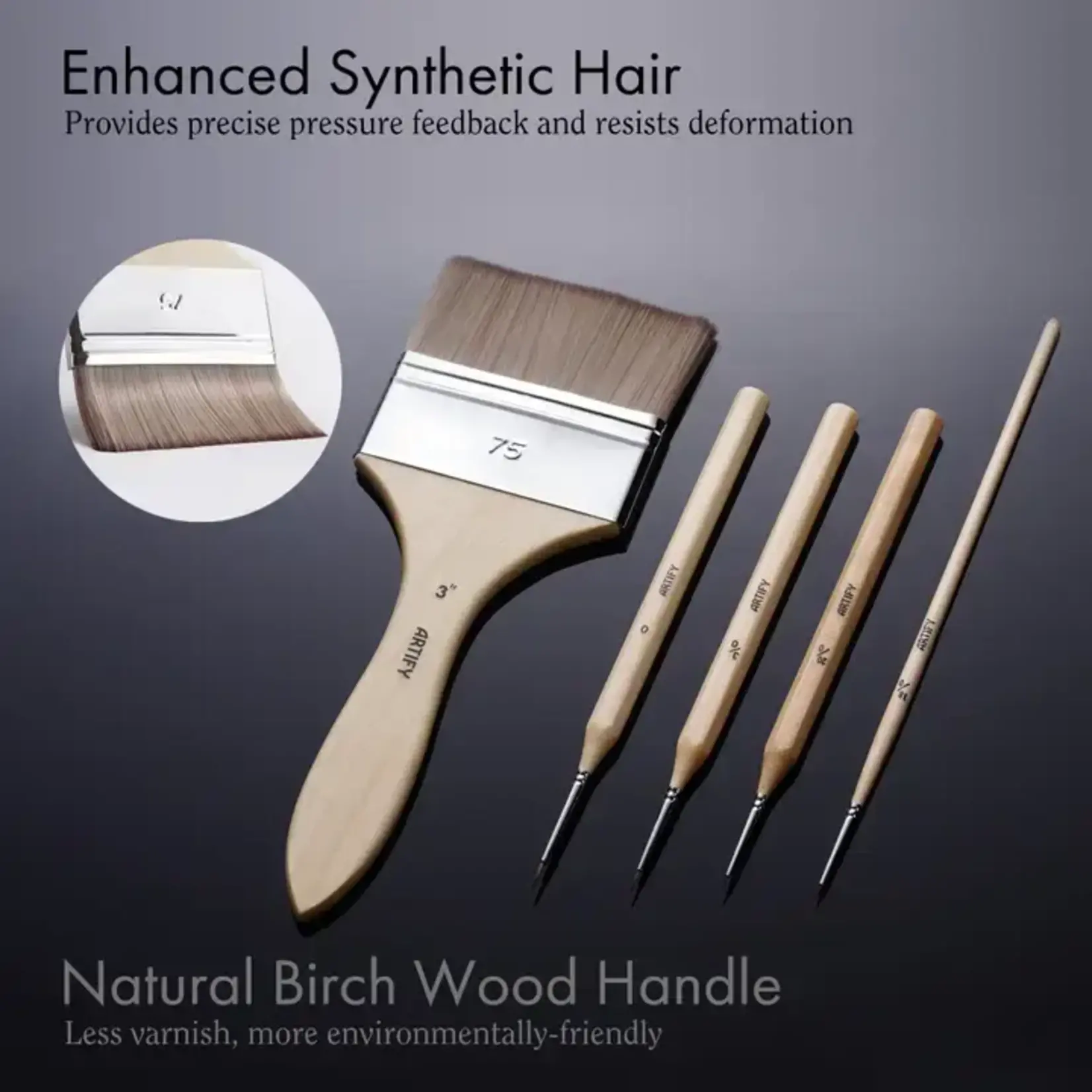 Artify Artify 30-Piece Expert Paint Brush Set, Upgraded Version, Complete Range of Sizes with Canvas Roll and Palette Knife For Acrylic, Oil, Watercolor, and Gouache