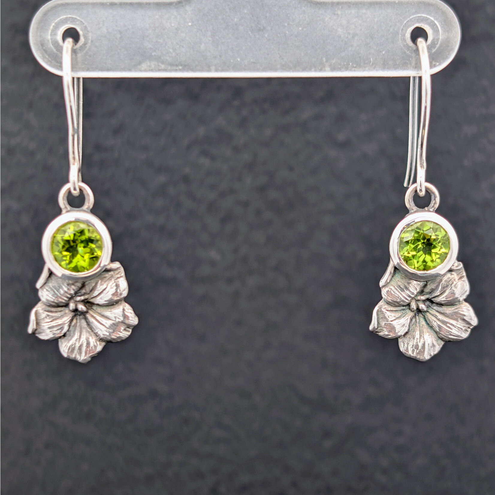 Carrie Nunes Jewelry Madeira Flower Earrings w/ Peridot