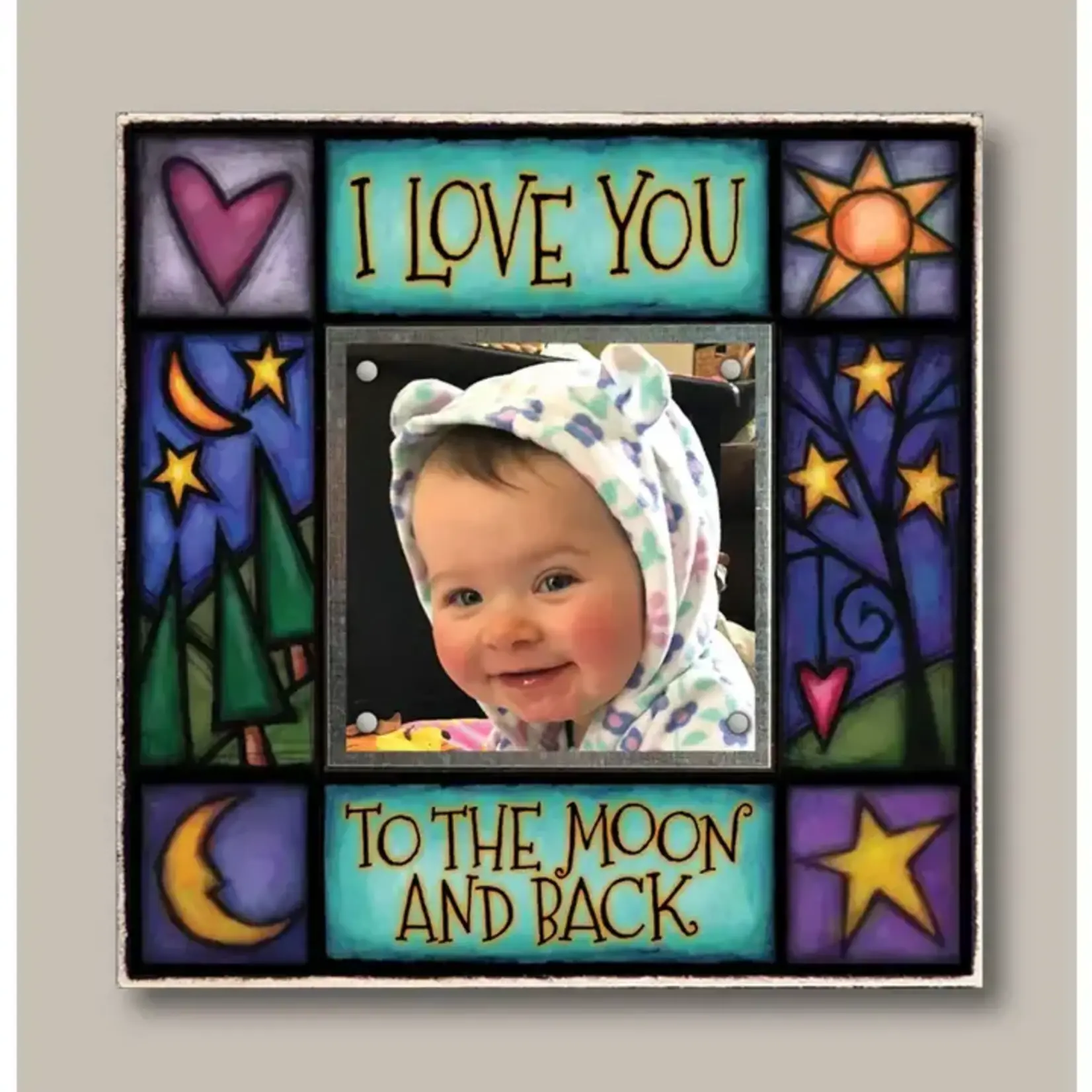 Spooner Creek Designs Picture Frame 5"x5" - Moon and Back