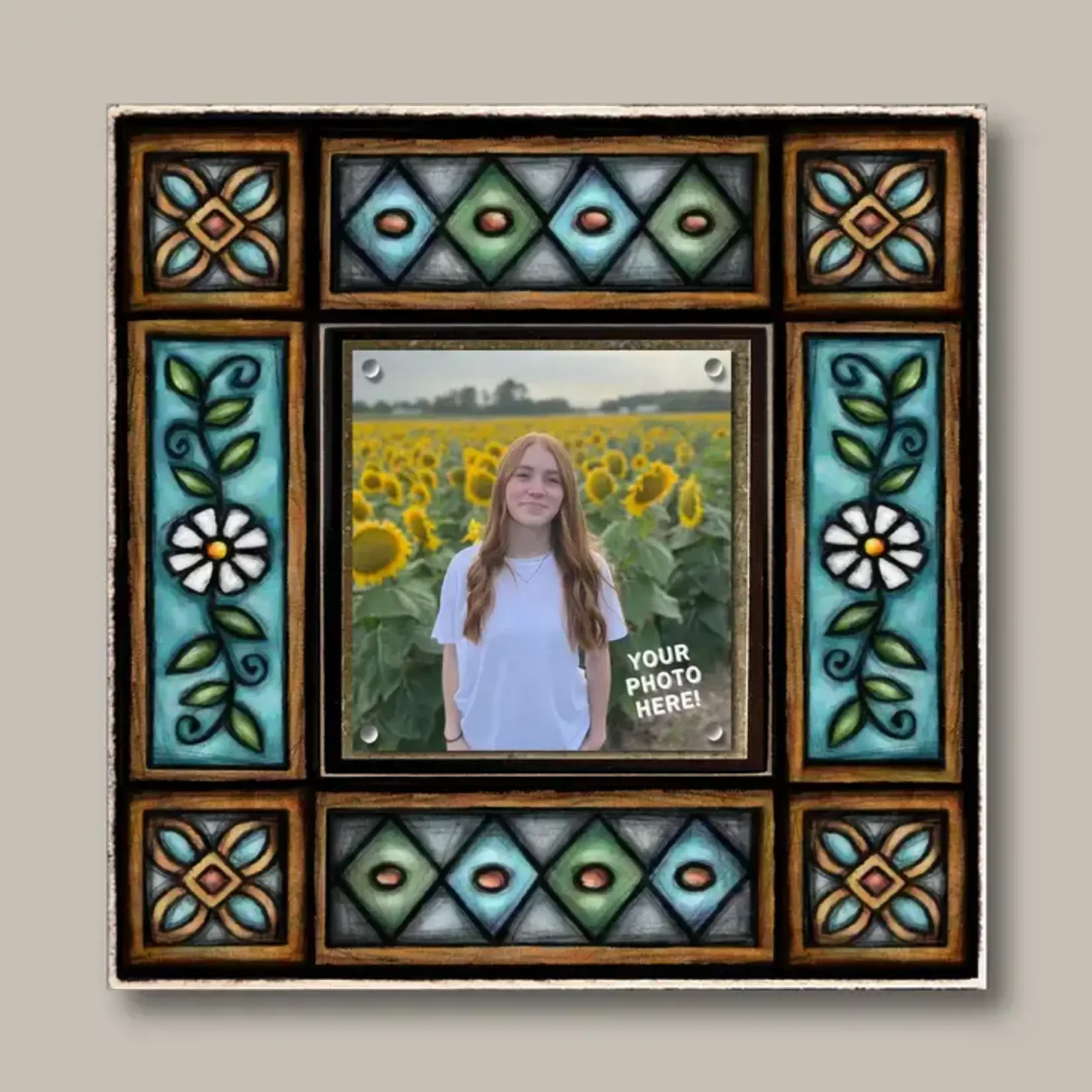 Spooner Creek Designs Picture Frame 5"x5" - Daisy Frame