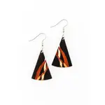 Fan Inlay Earrings - Ebony