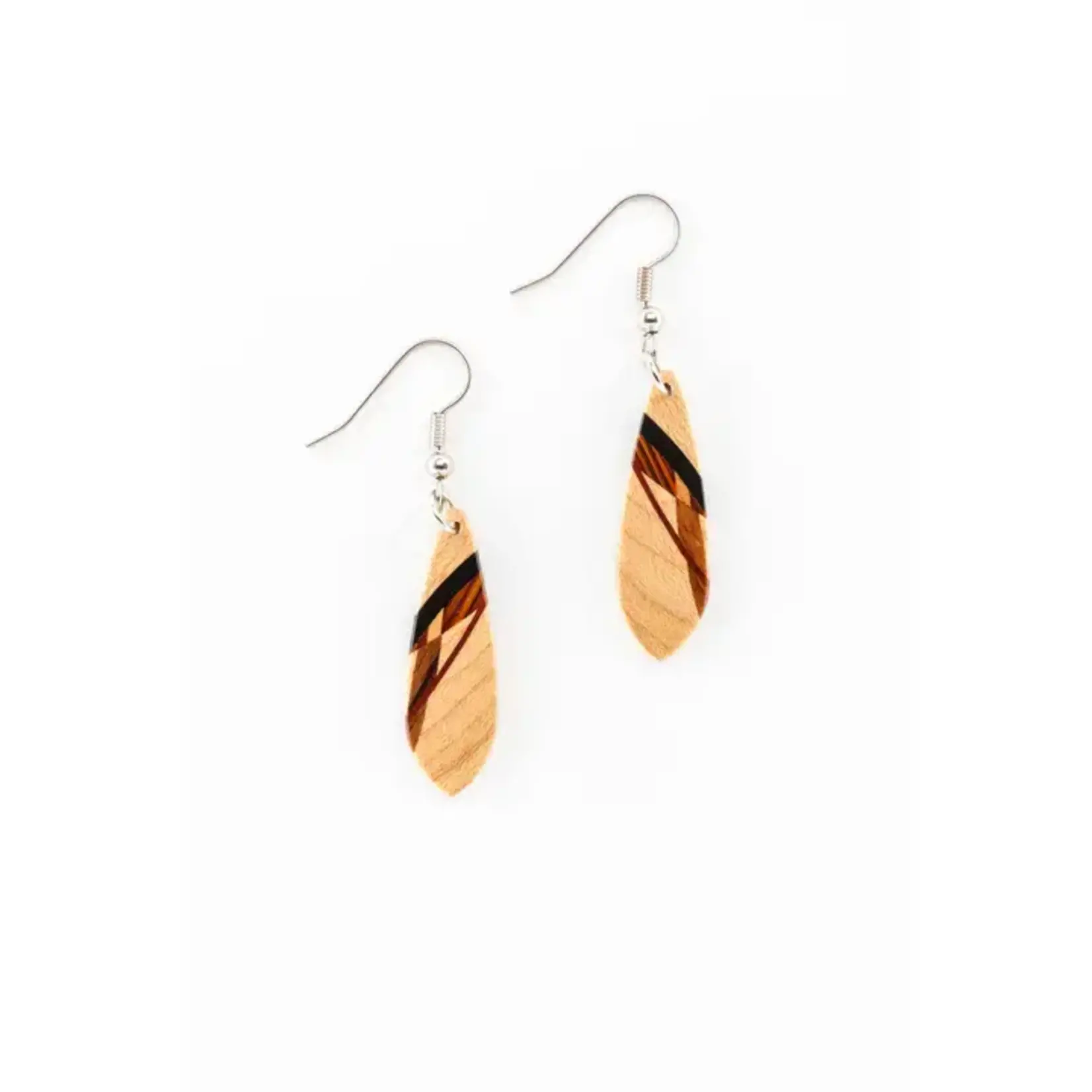 Marquis Inlay Earrings - Maple