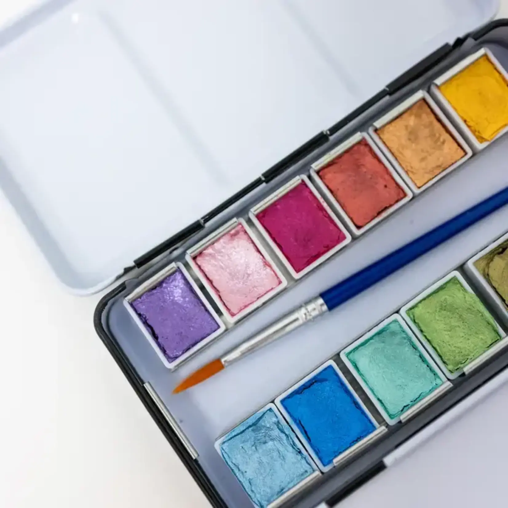 Kreative Haven 12 Color Travel Metallic Watercolor Paint Palette