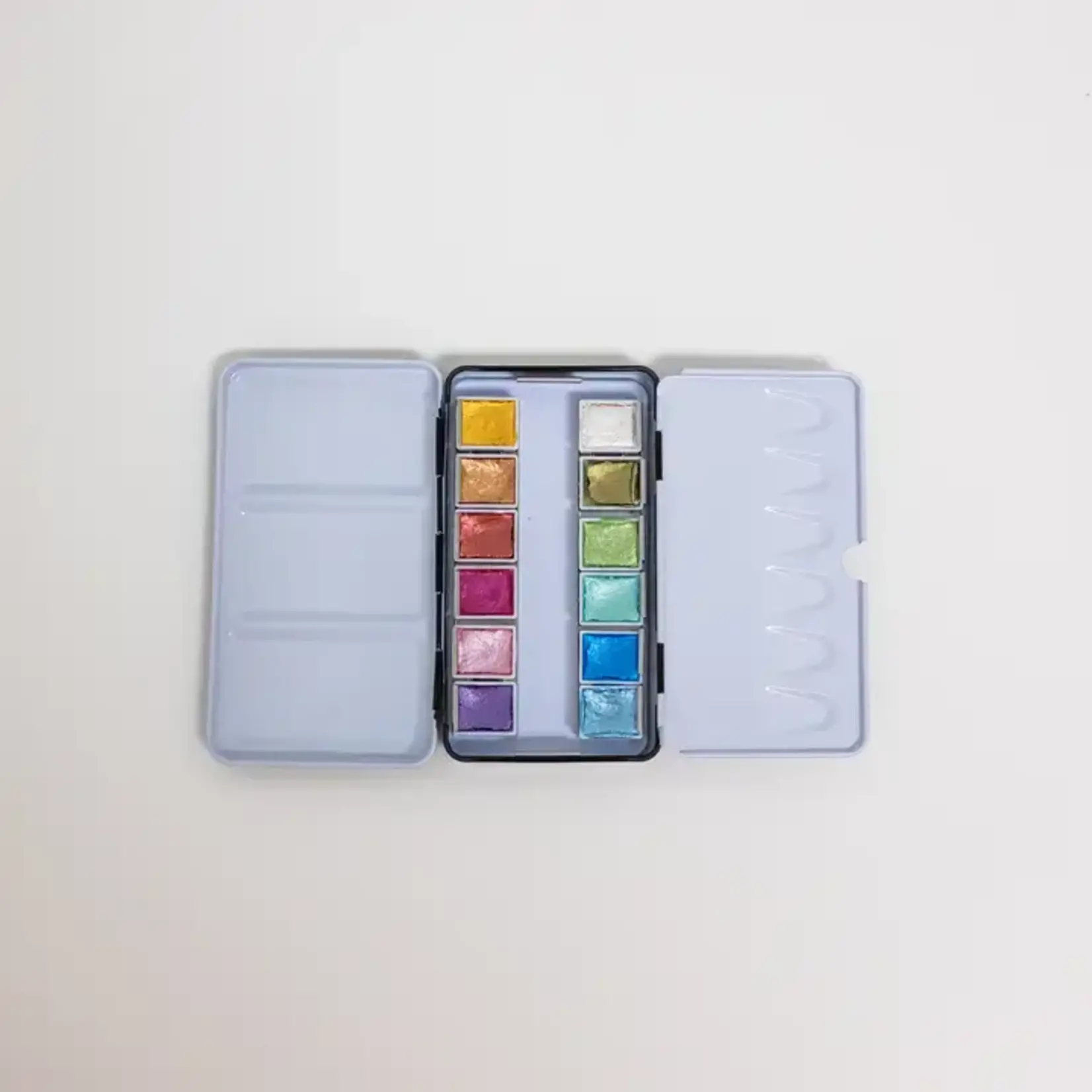 Kreative Haven 12 Color Travel Metallic Watercolor Paint Palette