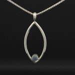Modern Heirloom® Almond Pendant 5mm Chalcedony Pendant on 2.5mm Sterling Neck Ring