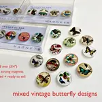 Tanner Glass Vintage Butterfly Magnets - Assorted Set of 4