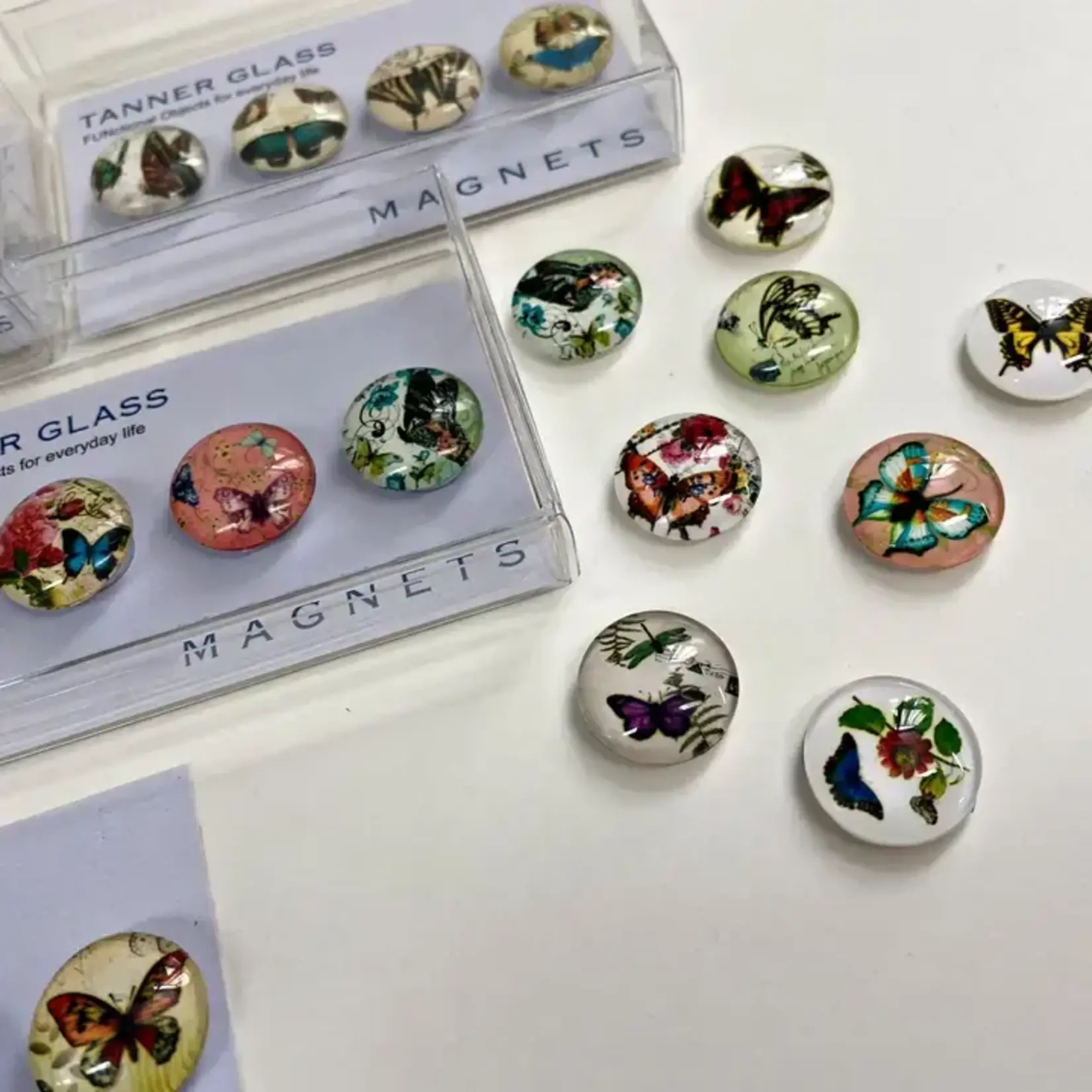 Tanner Glass Vintage Butterfly Magnets - Assorted Set of 4
