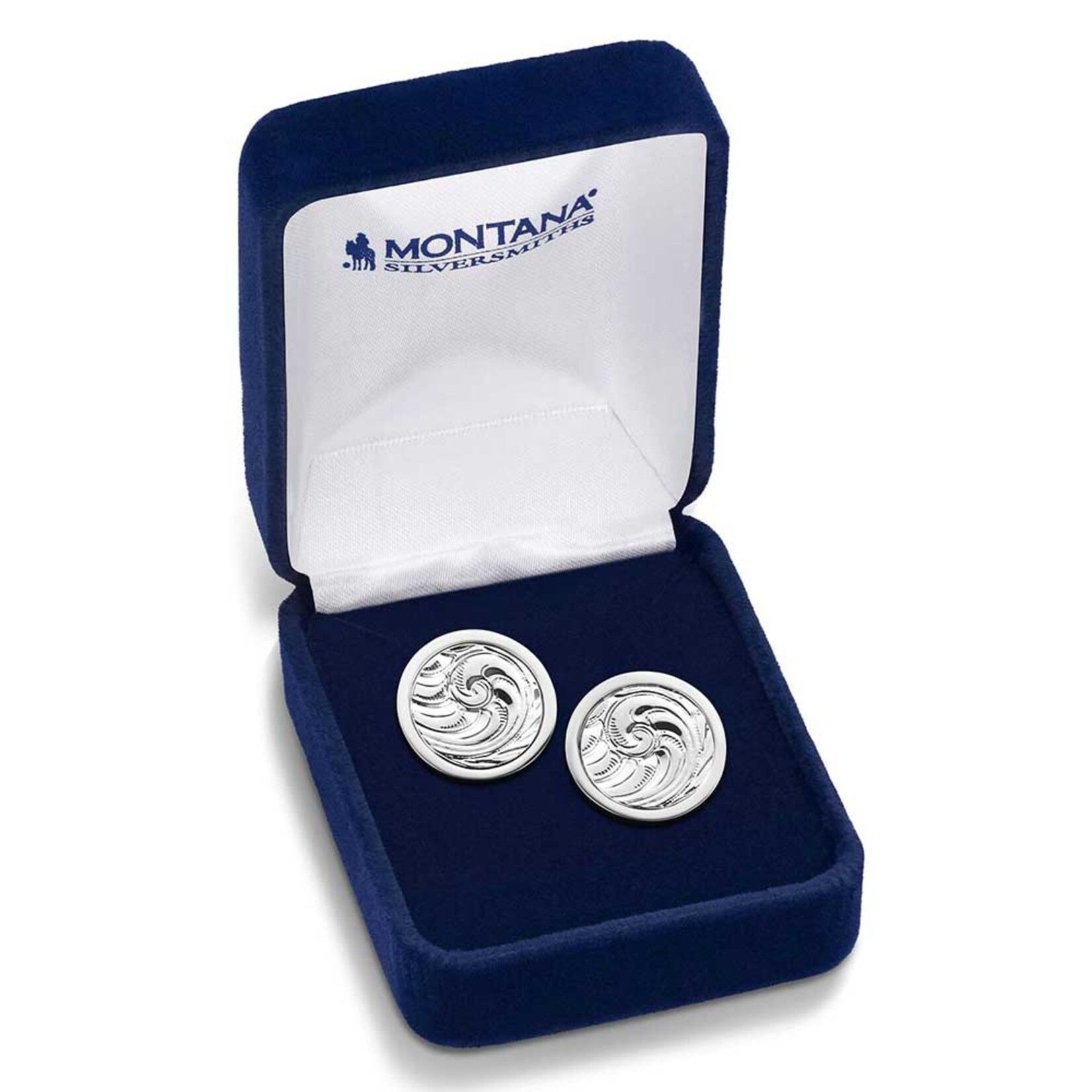 Montana Silversmiths Round Engraved Cuff Links