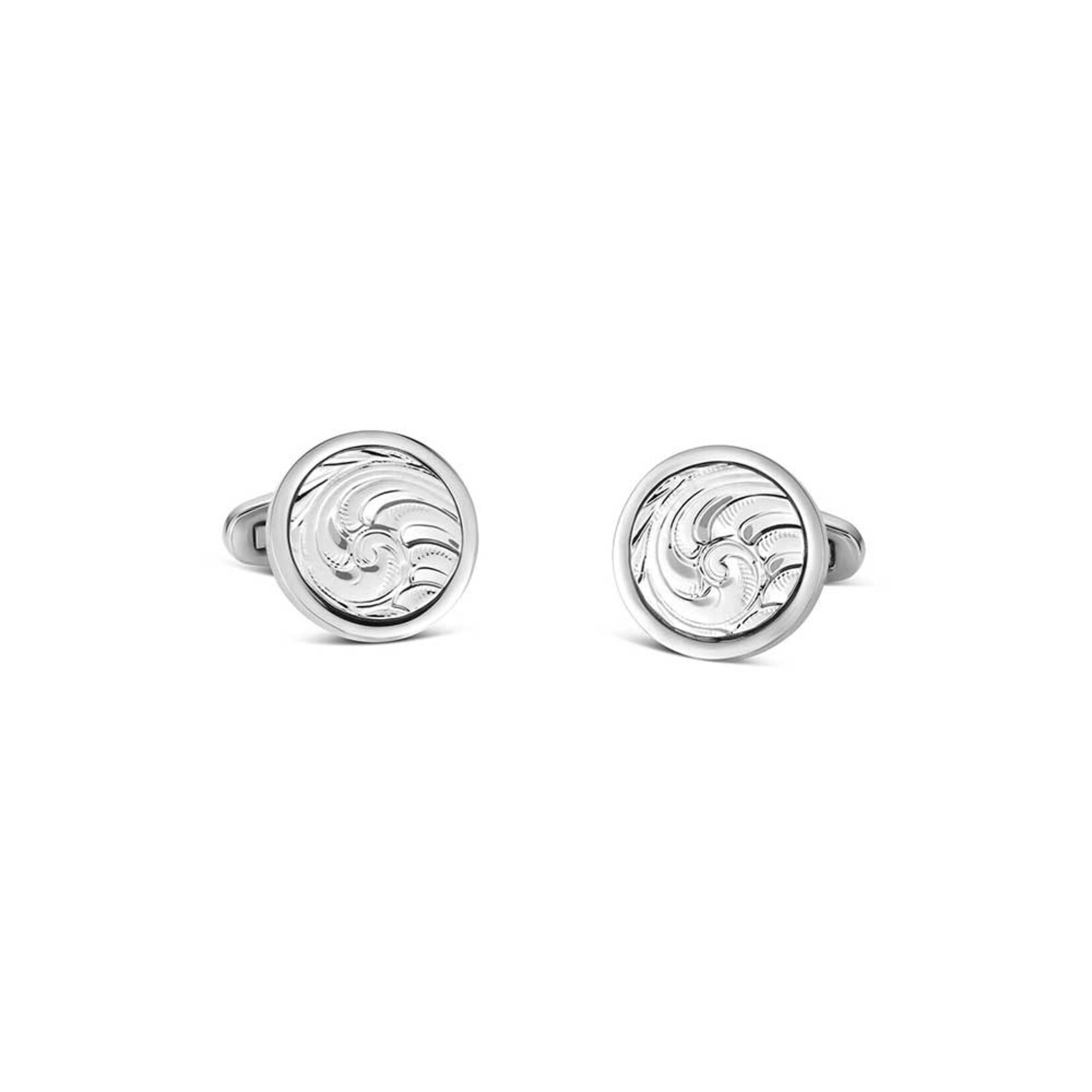 Montana Silversmiths Round Engraved Cuff Links