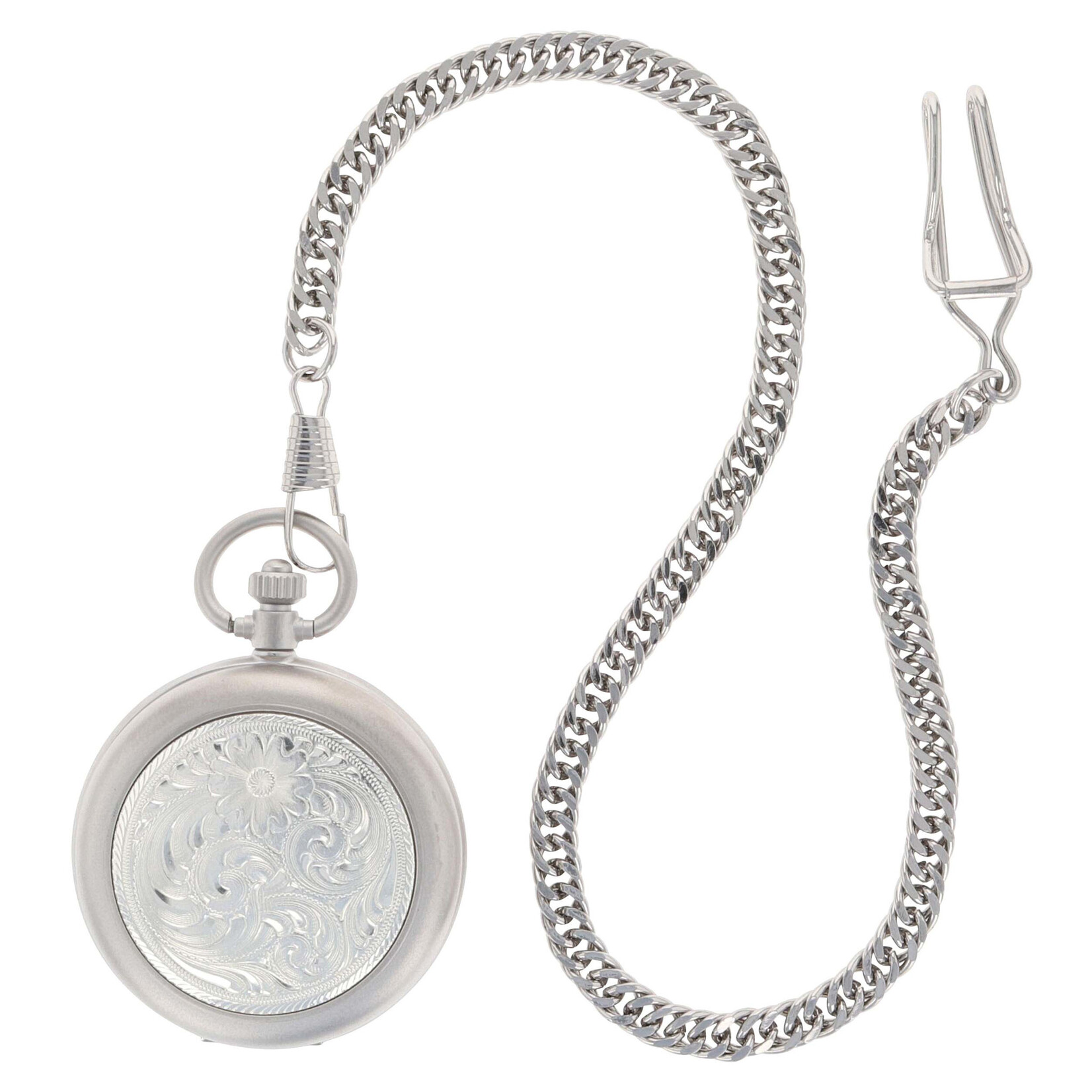 Montana Silversmiths Engraved Silver, Small Silver Inlay, Pocket Watch