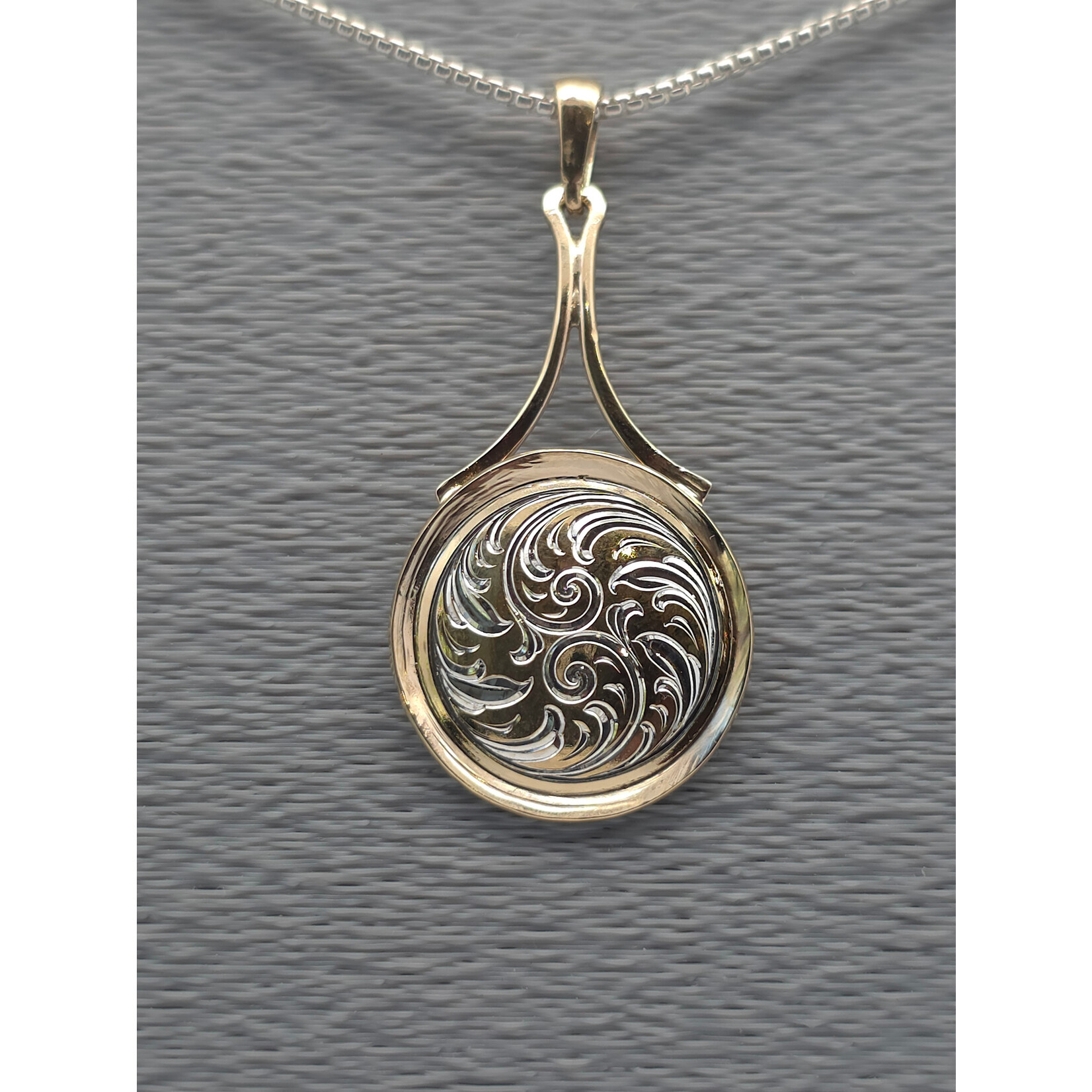 Modern Heirloom® Scrolling Flare Medallion, 18KY and Sterling