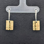 Modern Heirloom® Embossed Fern Drop Earring, Small Rectangle, 18k & Sterling