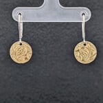 Modern Heirloom® Embossed Bi-Metal Fern Earrings, Circle