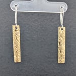 Modern Heirloom® Embossed Bi-Metal Fern Earrings, Large Rectangle