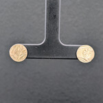 Modern Heirloom® Embossed Bi-Metal Fiddlehead Fern Earrings, Circle, Post