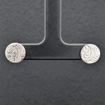 Modern Heirloom® Embossed Sterling Fiddlehead Fern Earrings, Circle, Post