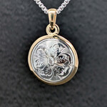 Modern Heirloom® Engraved Flower Medallion, 14KY & Silver