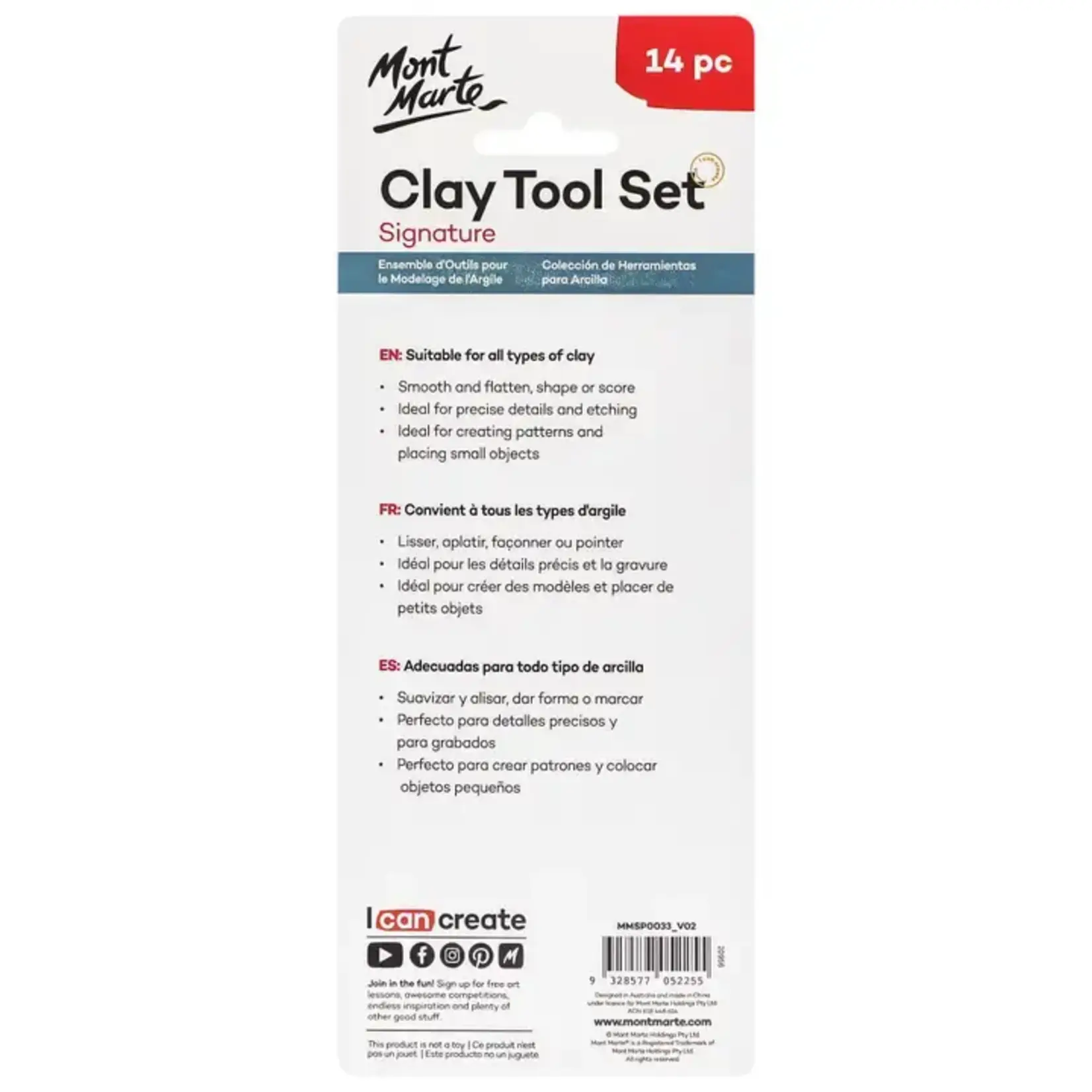 Mont Marte USA, Inc Clay Tool Set Signature 14pc