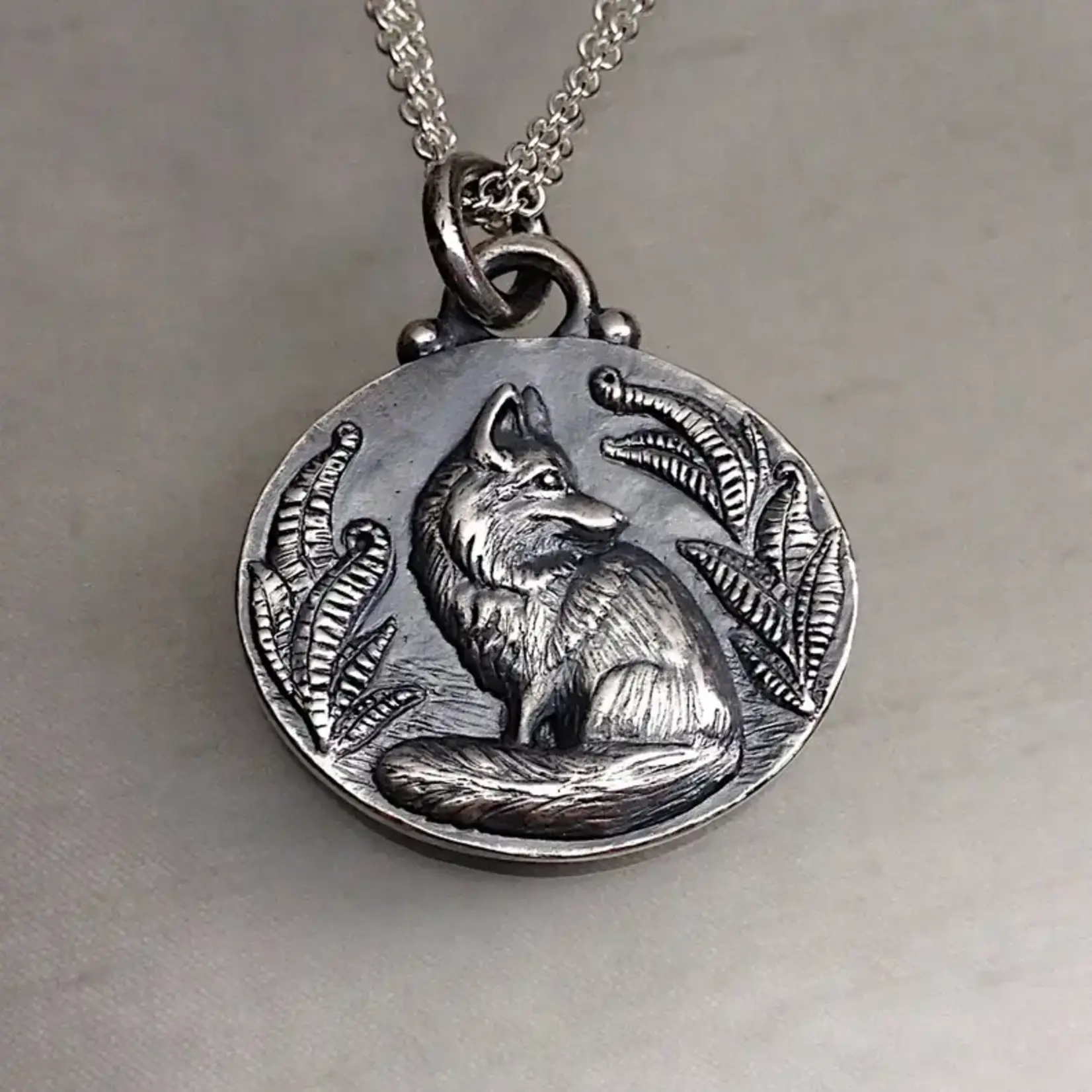Carrie Nunes Jewelry Fluffy Fox in the Ferns Pendant