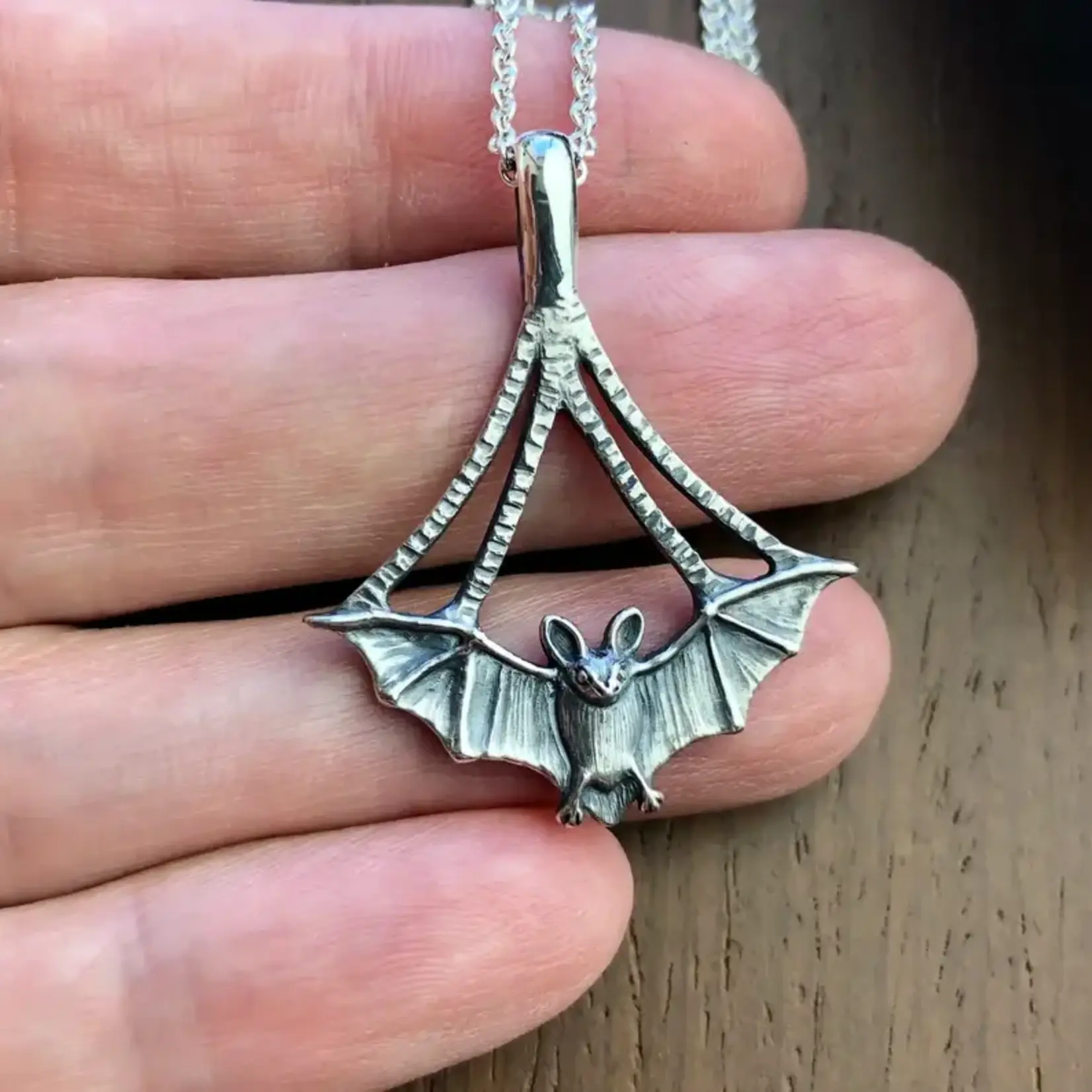 Carrie Nunes Jewelry Tiny Flying Bat Pendant
