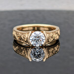 Modern Heirloom® Bridge Solitaire Ring, 1.00ct, Fiddlehead, Sz7.25, 14KY