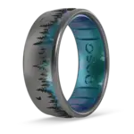 Enso Rings Etched Silicone Ring - Woodland