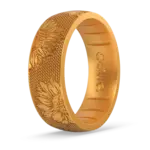 Enso Rings Etched Garden Party Silicone Ring - Golden Petals
