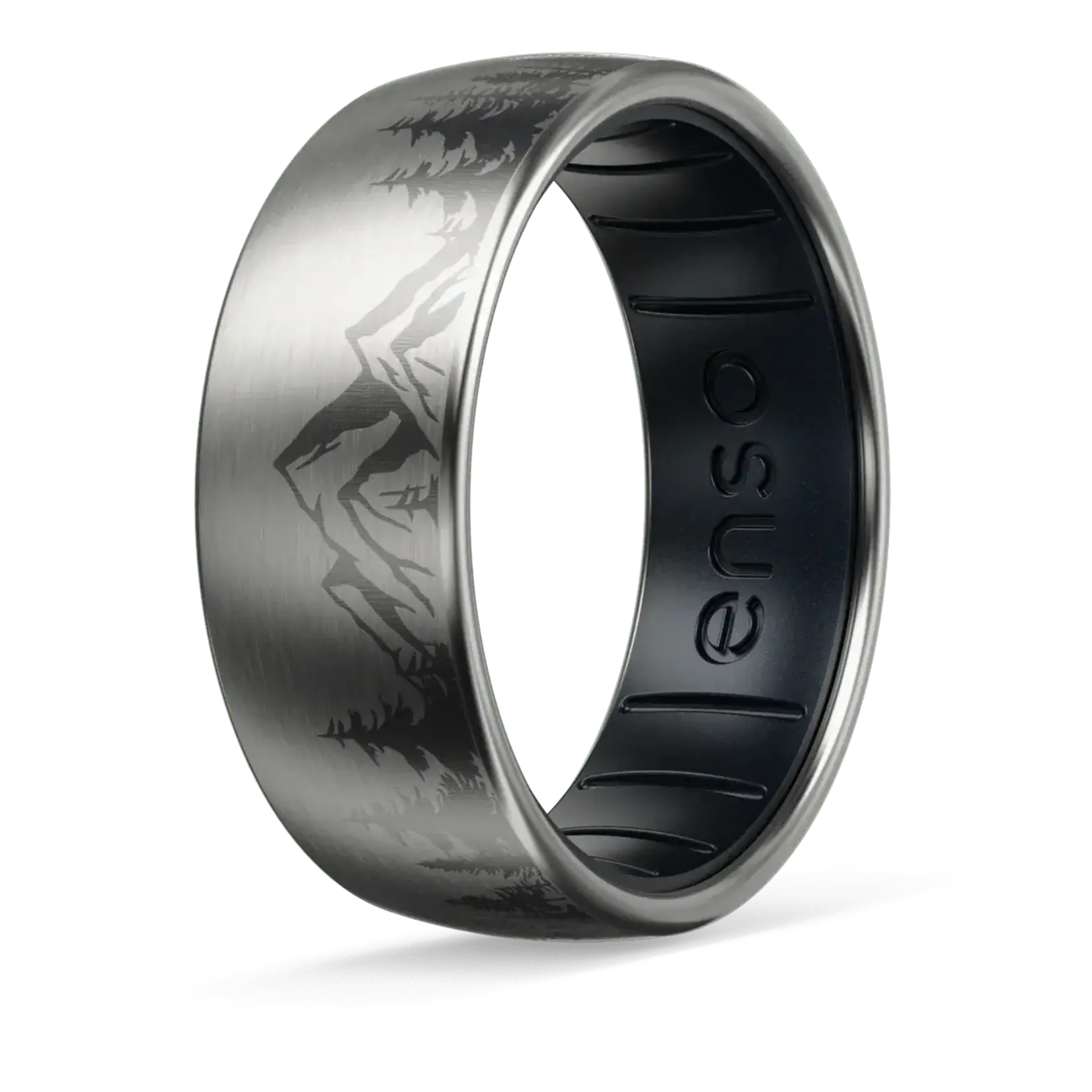Enso Rings Hybrid Ring - Peak - Titanium/Black Pearl
