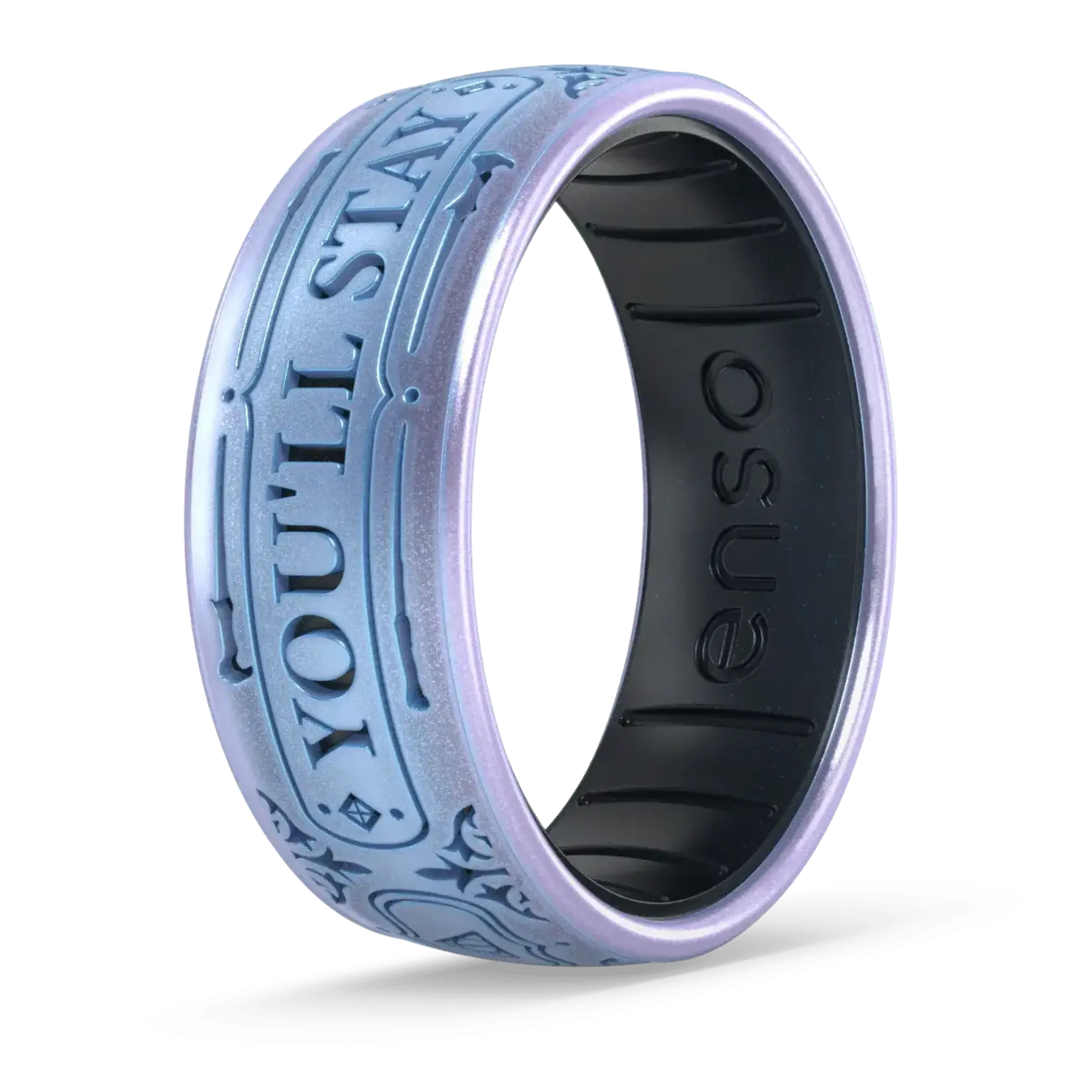 Enso Rings Harry Potter Silicone Ring - You'll Stay With Me - Moonstone/Black Pearl