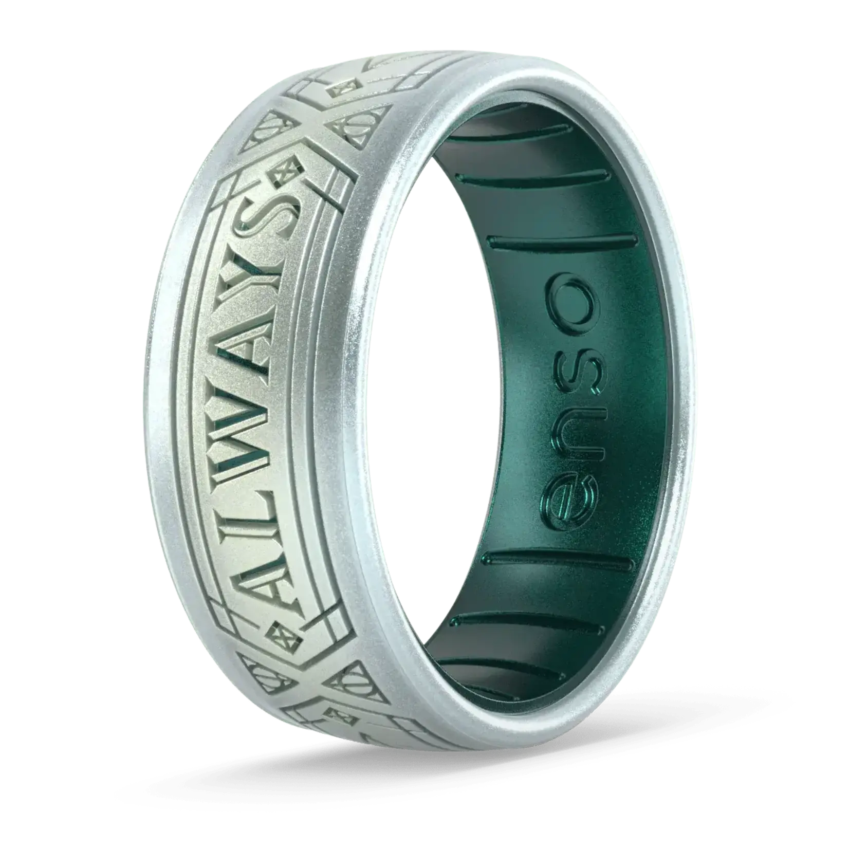 Enso Rings Harry Potter Silicone Ring - Always - Unicorn/Emerald