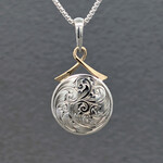 Modern Heirloom® 14KY & Sterling Scrolling Wave Pagoda Medallion, 16" Rounded Box