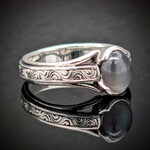 Modern Heirloom® Arcadian Ring, Black Moonstone & Engraved Sterling