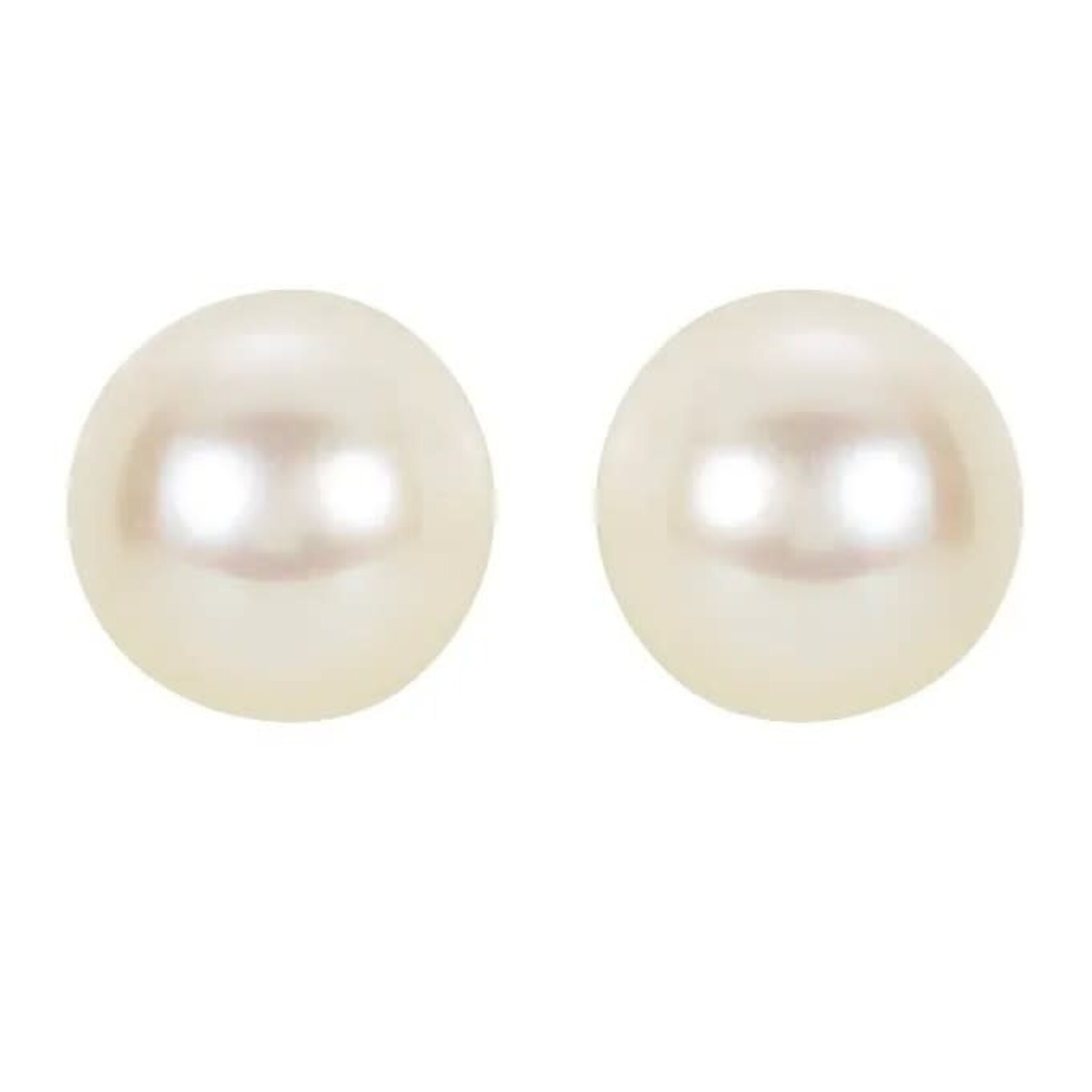 Cultured Pearl Stud Earrings, 6.5 to 7mm FW, 14k Yellow Gold