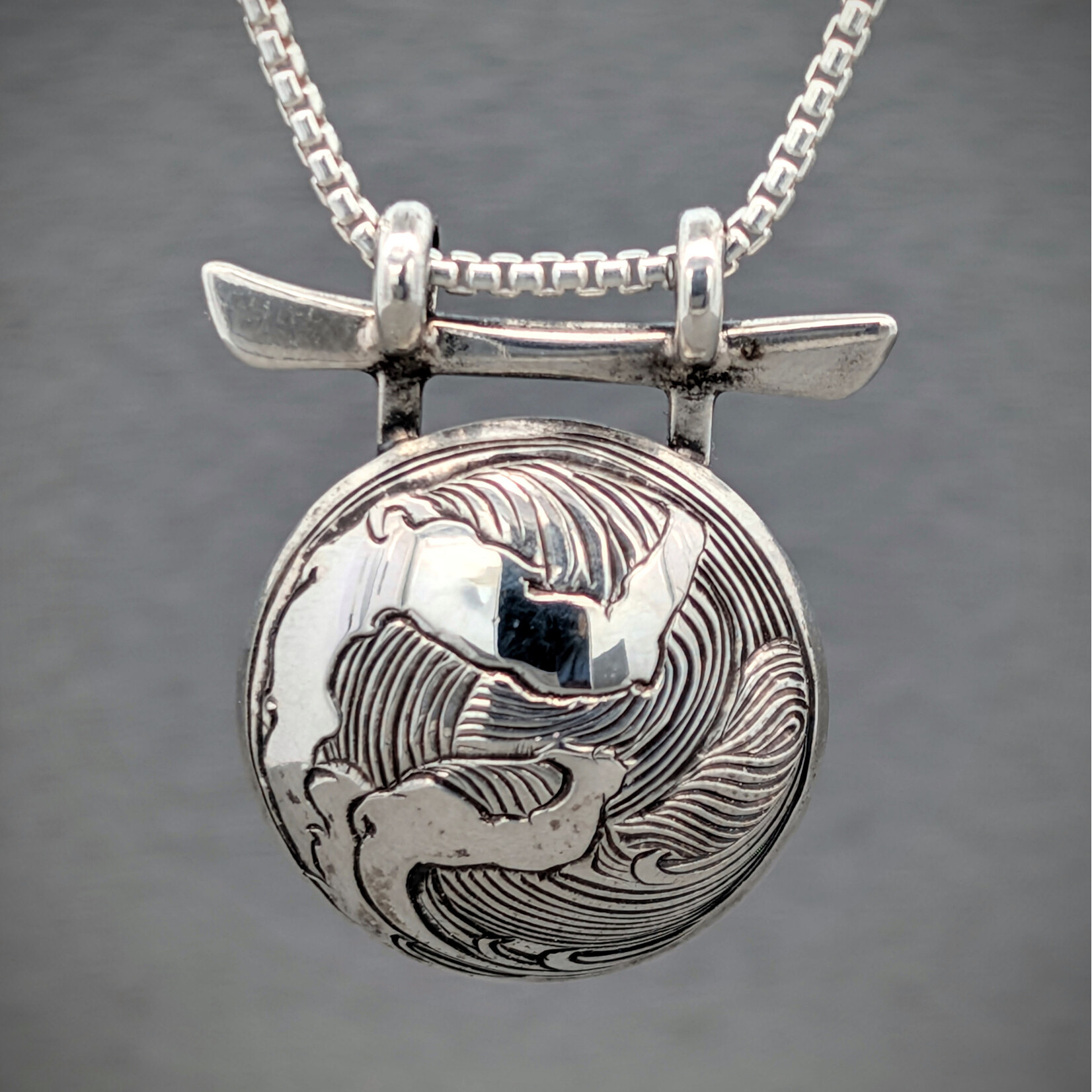 Modern Heirloom® Harmony Gate Pendant with Breaking Waves, Sterling Silver