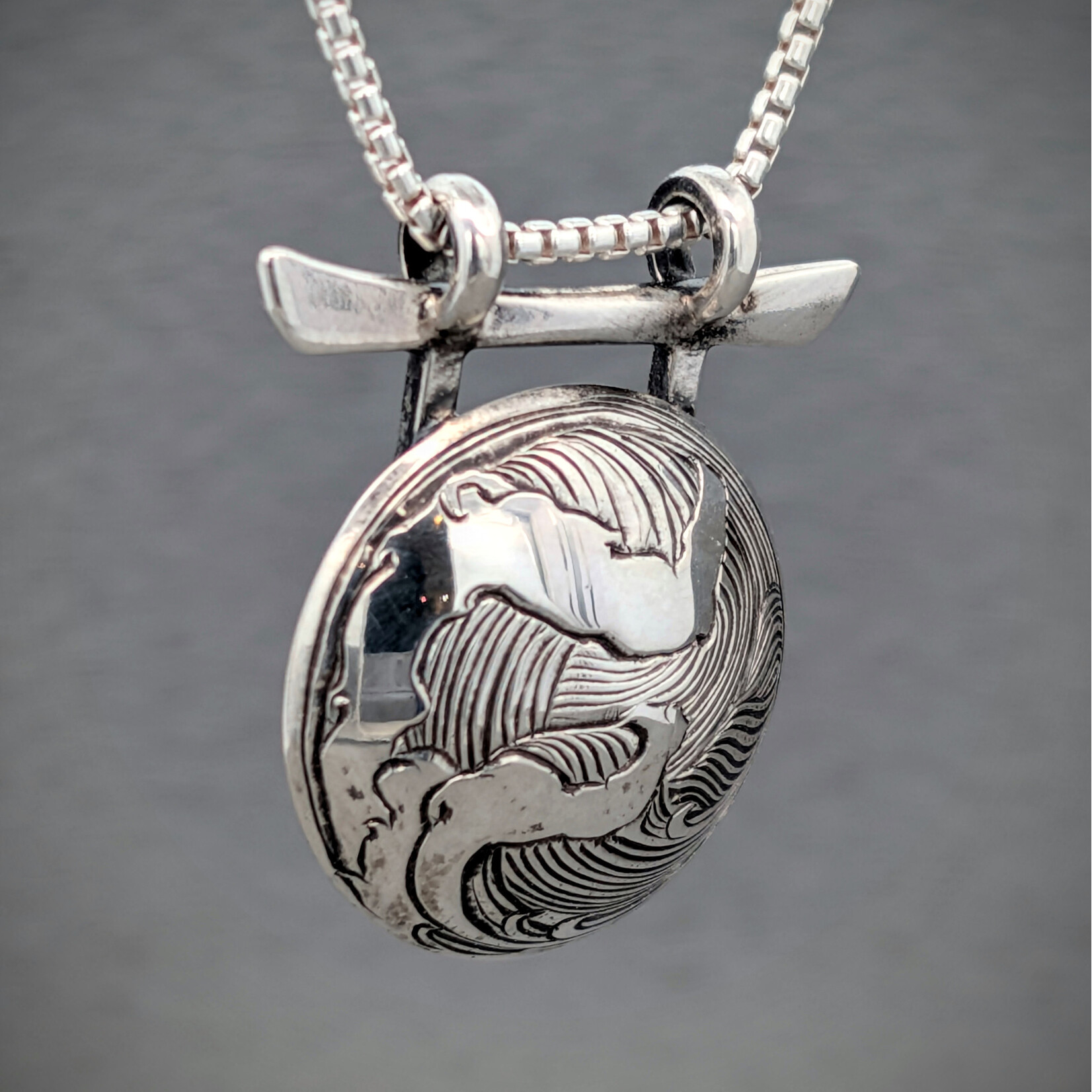 Modern Heirloom® Harmony Gate Pendant with Breaking Waves, Sterling Silver