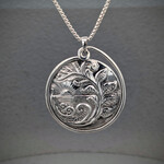 Modern Heirloom® Embossed Sunset by the Sea, 35mm Sterling Silver Medallion