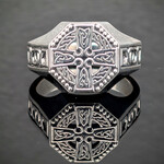 Modern Heirloom® Celtic Cross Signet, Sterling Sz 9.5