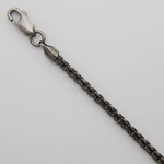 Cable, Diamond Cut,  3.7mm, Gun Metal Sterling, 18"