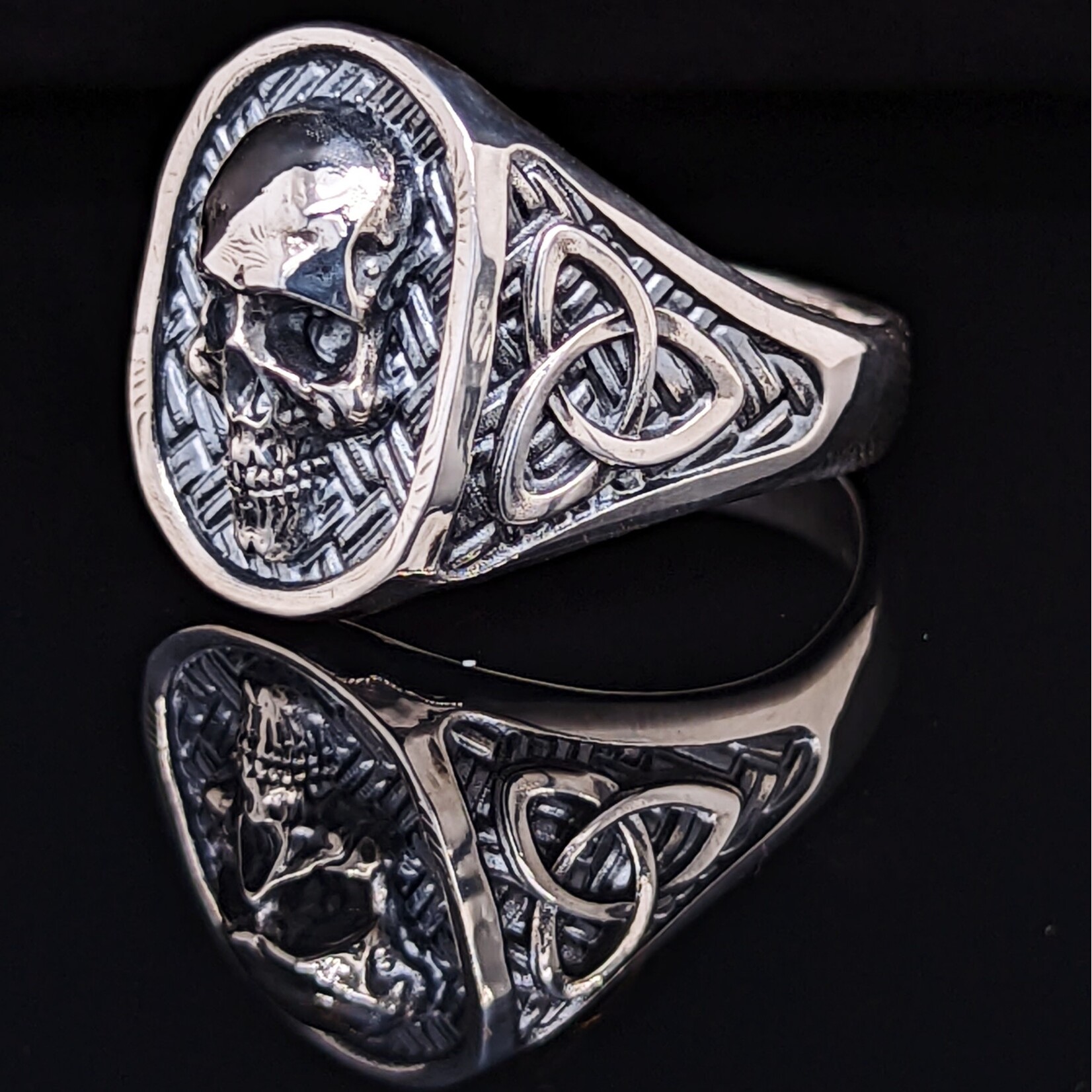 Modern Heirloom® Sterling Silver Celtic Skull Ring, Sz 9.5