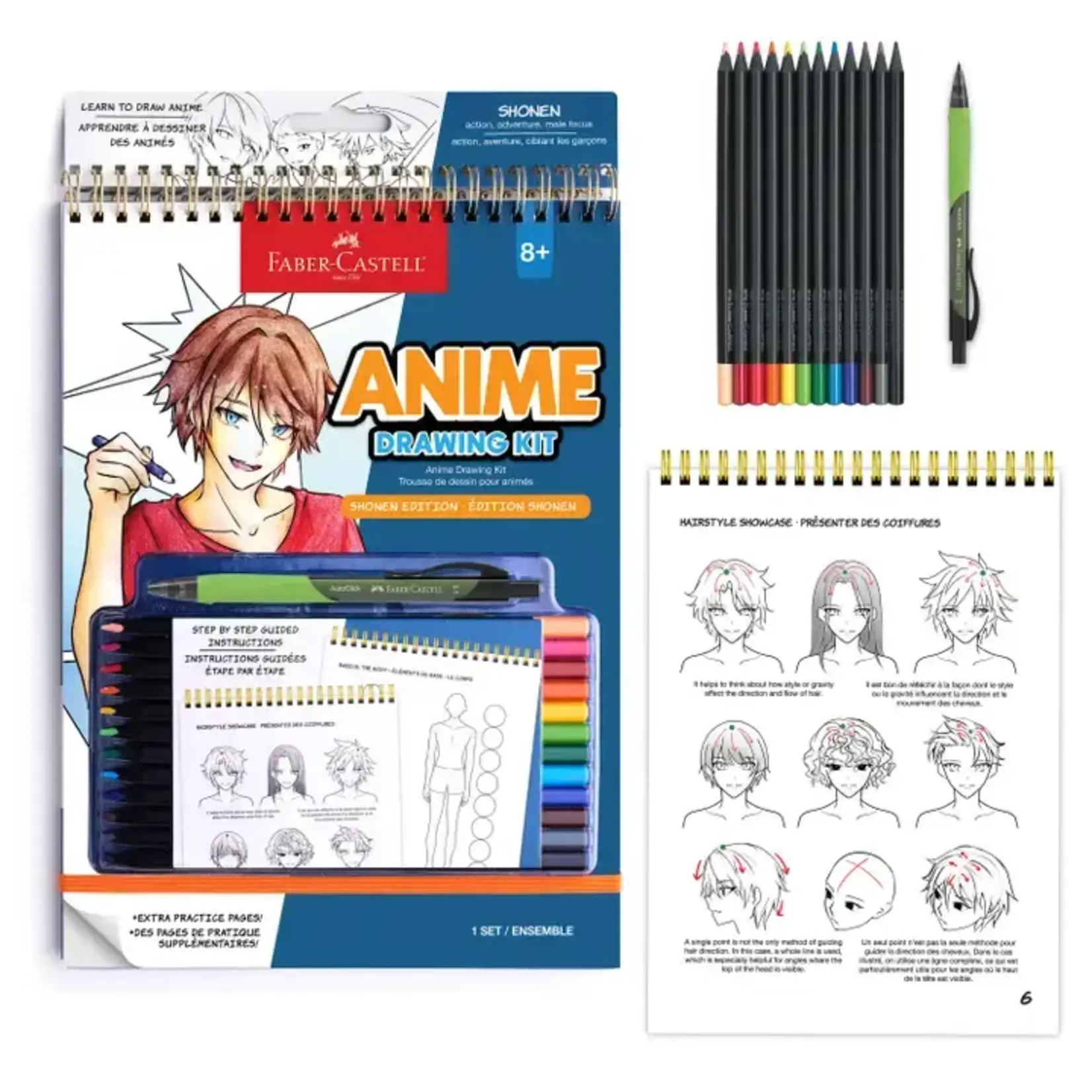 Faber-Castell Anime Drawing - Shonen Edition Drawing Instruction Kit