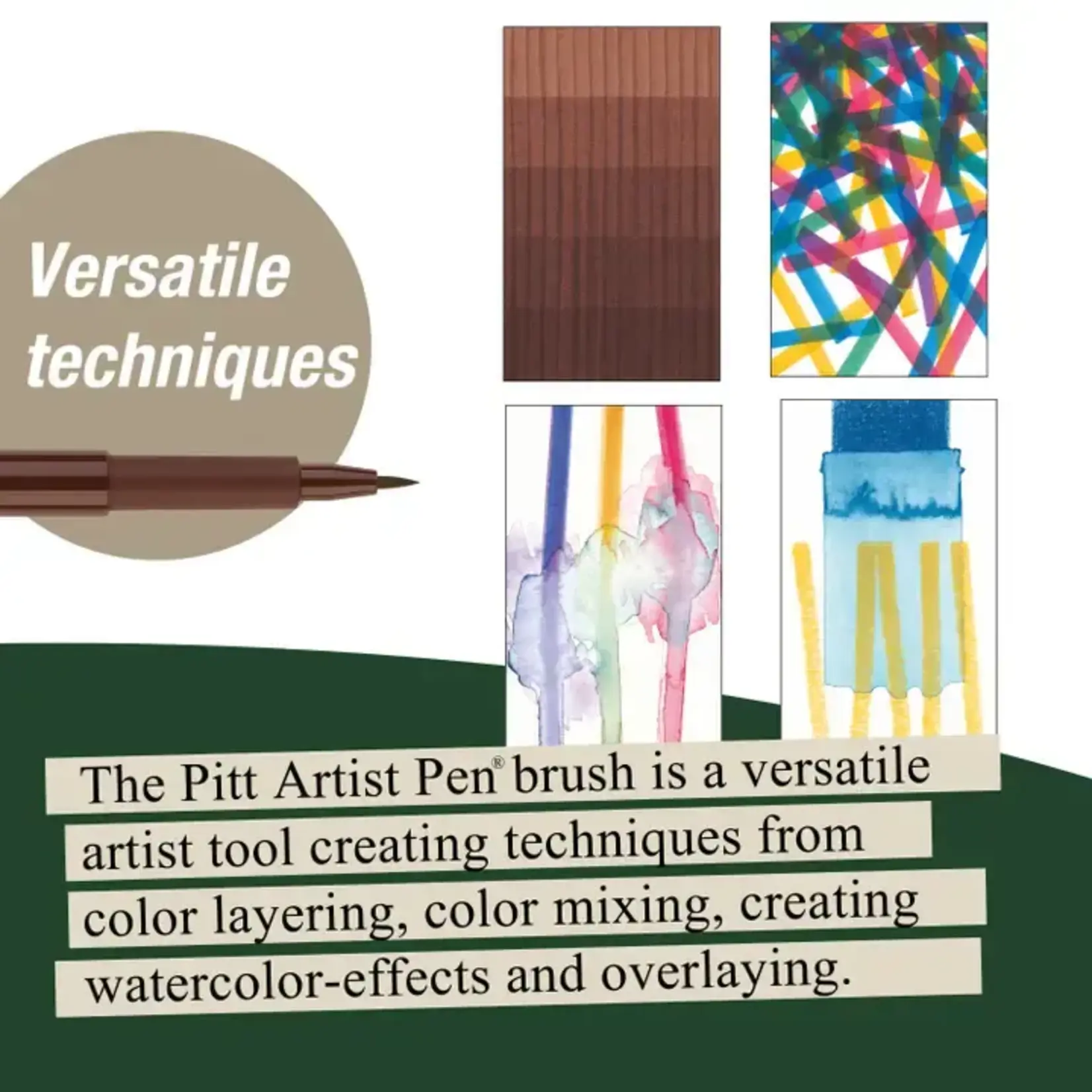 Faber-Castell Pitt Artist Pen, Brush - Portrait Wallet of 6