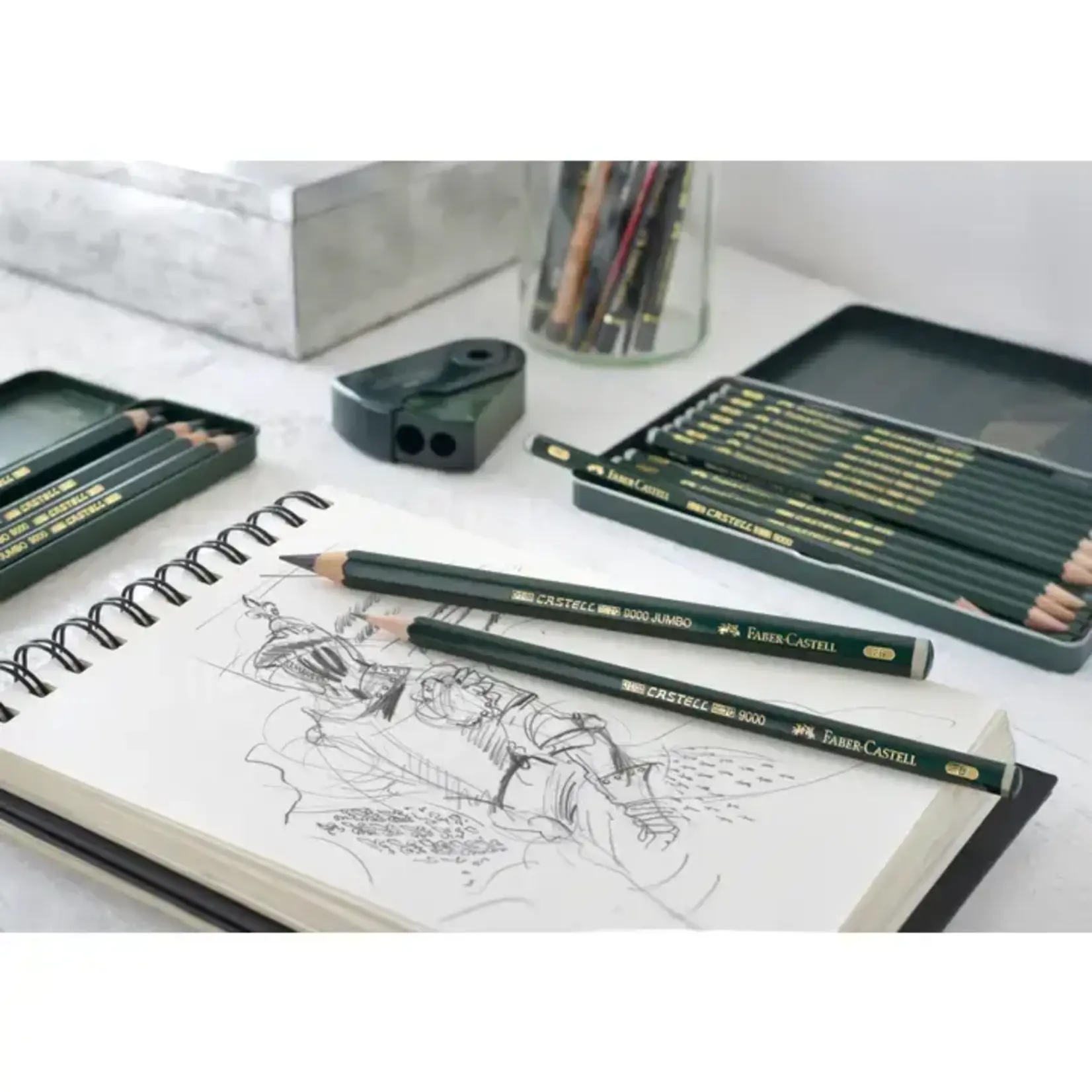 Faber-Castell Castell 9000 Graphite Pencils, Art Set - Tin of 12