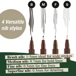 Faber-Castell Pitt Artist Pen, 4 Ct Sepia Wallet