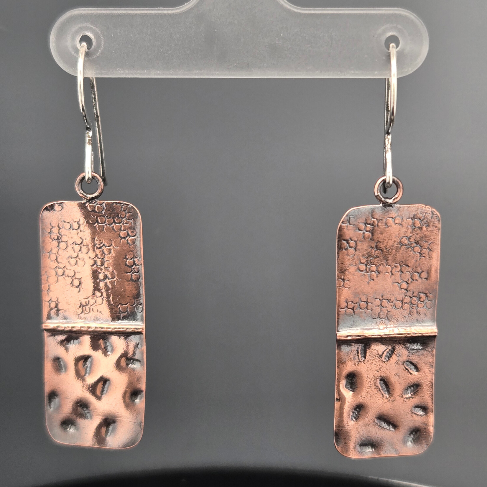 Modern Heirloom® Fold Form Copper Earrings w/ Sterling French Hooks