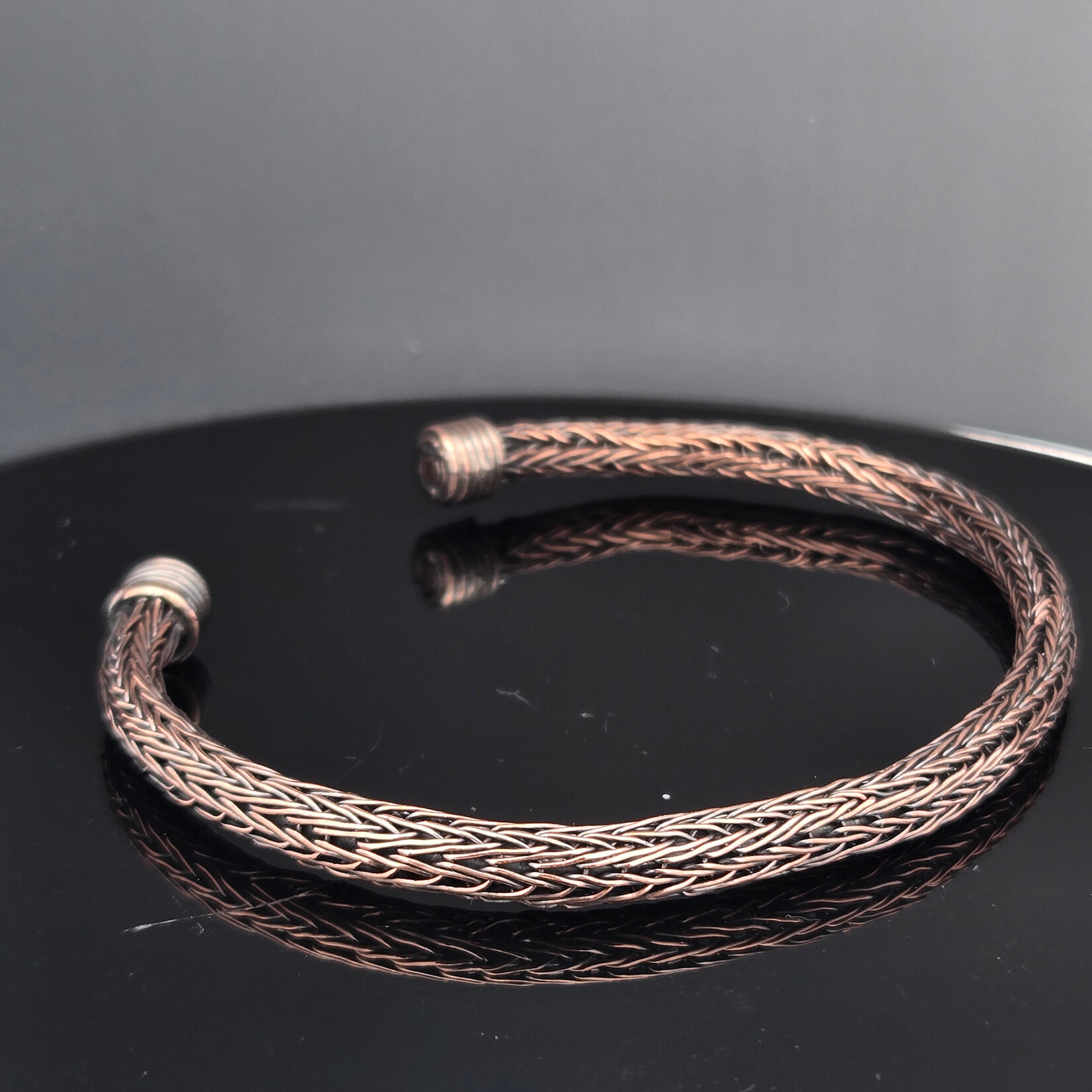 Modern Heirloom® Handcrafted 5mm Viking Knit Copper Cuff 8” (w/ Patina)