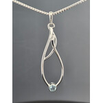 Modern Heirloom® Sterling Seagrass Pendant w/ 5mm Aquamarine, 20"